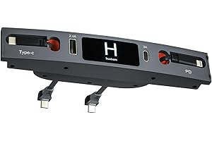 huaham Samochodowa ładowarka USB z wieloma portami do modelu Tesla 2021 2022 2023 Tesla Model 3/Y, chowany kabel koncentratora USB, wielofunkcyjne akcesoria Tesla w 100% dopasowany adapter do konsoli środkowej, ładowarka do telefonu Tesla