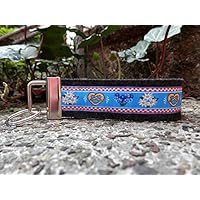 Schlüsselanhänger Schlüsselband Wollfilz schwarz grau Enzian bayrisch blau !