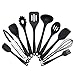 Produktbild Küchenhelfer Set - Swify 10 Stück Premium Silikon Küchen Utensilien Set: 2 * Silikon Spachteln, 1 * Schneebesen, 1 * Spaghettilöffel, 1 * Suppenkellen , 1 * Silikon Pfannenwender, 1 * Suppenkelle, 1 * Schlitzlöffel, 1 * Grillzange, 1 * Silikon Pinsel