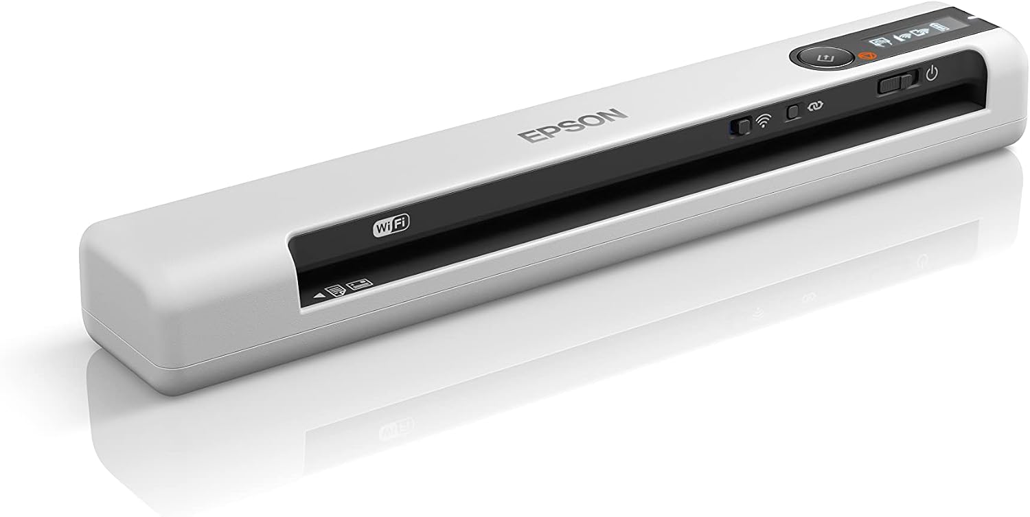 Epson WorkForce DS-80W Wi-Fi & Battery Mobile Business Scanner, white - 15PPM