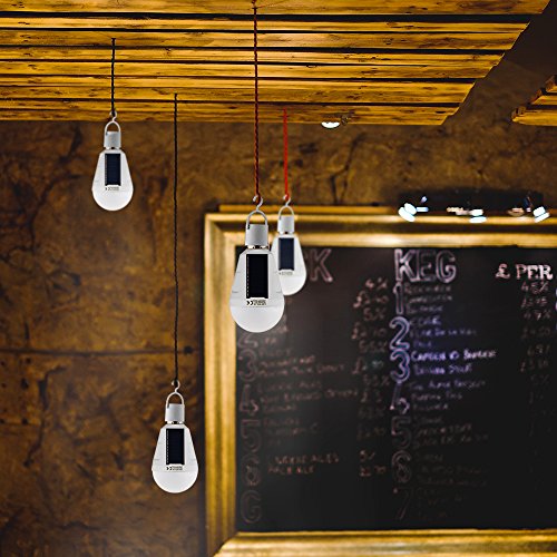 Sky Castle Neue Entworfene Sonnenkollektor-Glühlampe LED Angetriebenes Licht, Bewegliche Wasserdichte Notleuchte-Birne, 7w 1200mAH Mit weißem Licht für Innen und im Freien,Garten,Wandern,Camping (Weiß-1pack) - 7