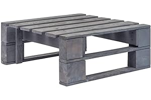 vidaXL Otomana de Jardín Palés de Madera Gris Mobiliario de Balcón Terraza
