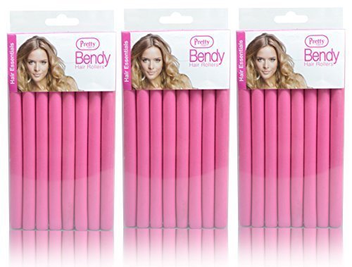 24 Pretty Bendy Hair Rollers (3 x Packs of 8) - Create Curls & Waves Without the Need for Clips or Grips!