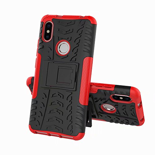 XIFAN Funda Xiaomi Redmi S2, Carcasa elegante [Tough Armor Series] Robusta Armadura Híbrida TPU/PC, Protector interno TPU a prueba de Golpes + Soporte plegable Funda para Xiaomi Redmi S2, rojo