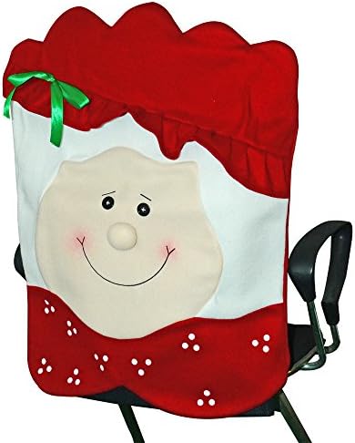 Hidas High Quality Adorable Mrs. Santa Claus Christmas Kitchen Dining Table Chair Back Cover Lager Size