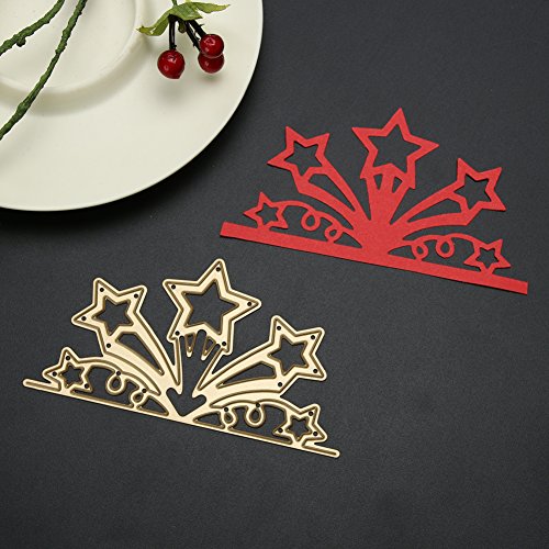 Amazingdeal365 1 PCS Golden Flower Star DIY Metall Form Stanzschablonen Schablonen Schneiden DIY Dekor Sammelalbum Karten Buchzeichen Lesezeichen als Geschenk für Freunde Geburtstag Kinder,Kindergarten Hobby Schule Handarbeit Unterricht usw. Ein tolles Geschenk! - 2