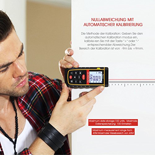 Tacklife Professional Laser Entfernungsmesser Distanzmessgerät 0,05~80m/±2mm Distanzmesser distanz messgerät mit LCD Hintergrundbeleuchtung, Ein Ideales Geschenk für Vatertag - 5