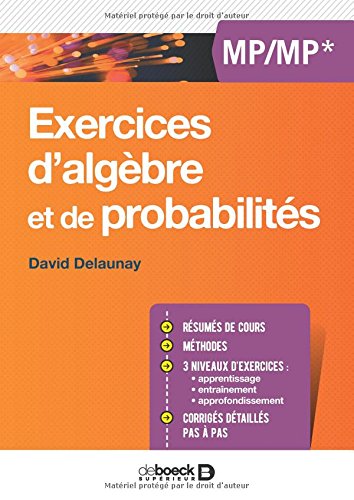 Book's Cover ofExercices dalgèbre et de probabilités  MPMP