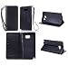 Produktbild Lonchee Samsung Galaxy Note 5 Wallet Tasche Brieftasche Schutzhülle , geprägten Design Hochwertige PU Leder Folio Tasche Case Hülle im Bookstyle mit Standfunktion Kredit Kartenfächer (schwarz)