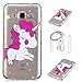Produktbild Hülle Galaxy J3 2016 (5,0 Zoll) Hülle,TPU Case Schutzhülle Silikon Case,Niedliche Cartoon Malerei Durchsichtige TPU Bumper Handy Tasche Case Cover Etui für Galaxy J3 2016 J310 + Schlüsselanhänger (O) (2)