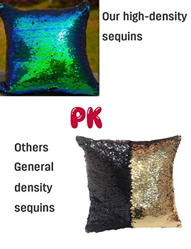 Pailletten kissen Zierkissenbezüge, Meerjungfrauen-Optik 2 stück DIKETE® wendbar zweifarbig Kissenbezug Startseite Schlafzimmer Sofakissen dekorative Home Kissenabdeckung Dekokissen Fall 40x40cm - 8