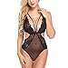 Produktbild ABsoar Negligees Damen Babydoll Bodysuit Mode Dessous Hohlen Unterwäsche Mode Dessous Damen Versuchung Tiefer V Ausschnitt Spitze Mode Lingerie Mode Bodystocking Ouvert Mode Negligee Damen
