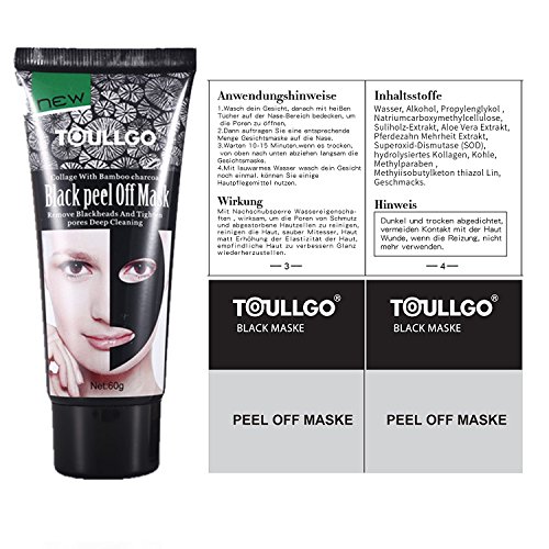 Peel Off Maske, Peel off Mitesser Maske, Schwarze Maske, Tiefenreinigung Peel Off Akne Mitesser Maske, natürliche Bambusholzkohle Black Mud Mask, Mitesser Entferner Maske entfernen Mitesser / Akne / Strawberry Nose - 8