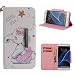 Produktbild Leder Brieftasche Hülle für Samsung Galaxy S7 Edge,Shinyzone Bunt Niedlich Karikatur Tier Elefant Gemalt Muster Flip Ständer Handytasche,[Metall Magnetverschluss][Kartenfächer & Handschlaufe] Ganzkörper Schutzhülle für Samsung Galaxy S7 Edge