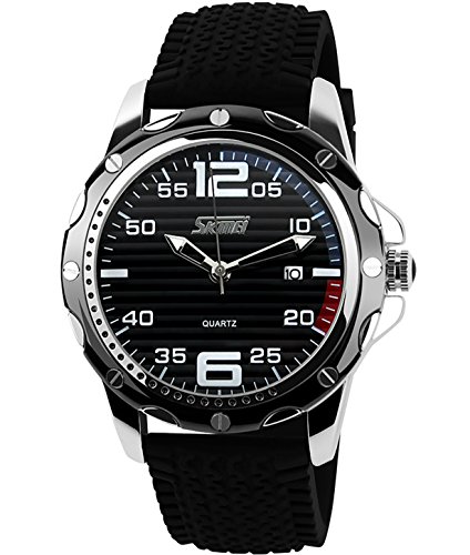 CIVO Herren Schwarz Uhren Gro Militr Sport Uhr 30M Wasserdicht Classic Kalender Datum Luxus Business Analog Armbanduhr Silikon Uhrband CIVO Herren Schwarz Uhren Gro Militr Sport Uhr 30M Wasserdicht Classic Kalender Datum Luxus Business Analog Armbanduhr Silikon Uhrband