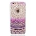 Produktbild iPhone 6 Handyhülle, iPhone 6s Hülle, MUTOUREN Durchsichtig Schutzhülle Durchsichtig TPU Silikon Case Cover Ultradünne Etui Crystal Transparent Weich Flexibel Rückdeckel Kratzfeste Stoßdämpfende Indische Sonne Henna Mandala, Dunkel Lila