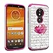 Produktbild Beeren-Zubehör Moto E5 Play Hülle, Moto E5 Cruise Luxus Glitzer Bling Case Nieten Strass Kristall Hybrid Dual Layer Armor Case für Motorola E Play (5. Generation) Lotus Flower