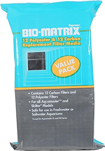 DannerSupreme ASP11812 12-Pack Bio-Matrix Carbon/Polyester Filter Pad for Aquarium