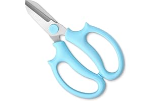 T TOVIA Garden Flower Scissors, Strong Floral Shears, Premium Steel Garden Pruning Shears Floral Fruits Leaf Scissors Hand Pruner Snip Trimming Tool for Gardening Flower Arrangement, Blue