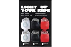 YILLTOY LED Licht 6er Set, Helles Licht, Kompakt und Wasserdicht, LED ist für den Außenbereich geeignet und kann auch als Kinderwagen Licht (Black, White and Red)