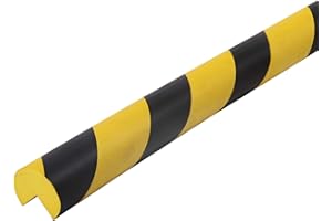 Allcam WRP2YB Circular PU Foam Warehouse Pallet Racking Protector with Hi-Vis Yellow/Black Stripes for Rack Edge/Corner Protection