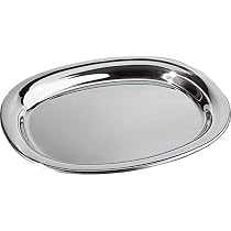 Alessi MG09 Tablett Oval Aus Edelstahl – Schwarz, Mit PA Griffen, 24 X 46,5 X 36 Cm, Design Von Michael Graves