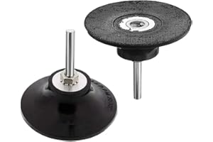 Bestgle 2pcs Rotary Disc Pad Holder, 1/4" Shank 3" Type R Roll Lock Rubber Backing Pad Mandrel Sanding Disc Holder for Power Drills & Grinders