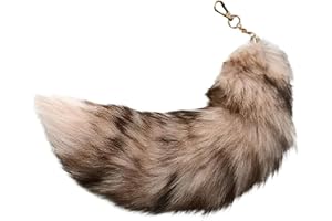 GreatRise Fuskpäls rävsvans hänge fluffig rävtail hänge extra stor svans nyckelhängare väska tillbehör bil nyckelkedja för ha