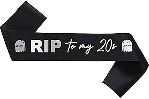 ALEGRE® RIP to My 20s Schärpe, 30 Geburtstag Deko Sash, Rip Twenties Deko Geburtstagsschärpe, Rip 20s Deko für Frauen, Death to My Twenties Dekorationen Schärpe für Deko 30 Geburtstag