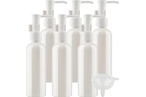 PQPAUTY TIANZD 6 Pièces 100ml Blanc Distributeur en Plastique de Bouteilles Vides avec Pompe Blanc pour Cosmétique Huile Démaquillante Savon Lotion Gel Huile Essentielle Voyager