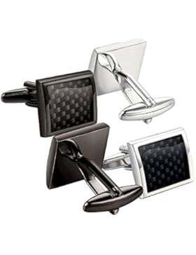 URBANSTYLES - Herren Manschettenknöpfe 2er Set aus Edelstahl - Cufflinks Square - Manschetten Knopf Männer 2 Paar...