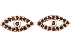 OURAN Kolczyki sztyfty 'Evil Eye dla kobiet, hipoalergiczne srebro i różowe złoto' kolczyki sztyfty z sześcienną cyrkonią kryształową biżuteria prezent dla mamy, przyjaciół e Miedź, colore: Pistolet czarny, cod. E12-TEH0516-GB