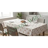 LOOM &amp; LAUREL Baskılı Yıkanabilir Masa &Ouml;rt&uuml;s&uuml; Mutfak Bah&ccedil;e Piknik Masa &Ouml;rt&uuml;s&uuml; Kahverengi Ağırlıklı &Ccedil;i&ccedil;ek Desenli (140x140)