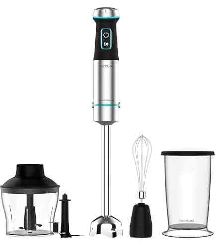 JATA JEBT1855 Mixeur Plongeant 1200W Pied Extra Long 26cm 4 Lames Inox - Câble Spiralé