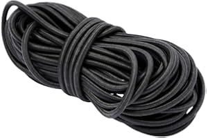 THE BEAD SHOP Cordon élastique/Chapeau Rond élastique Noir et Blanc, Artisanat, Bijoux, Masques, Chapeaux de fête (Élastique Noir, 2mm - 5 metres)