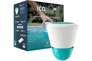 ONDILO ICO Pool V2 Chlore Brome - Analyseur d'eau connecté pour piscines traitées au chlore ou au brome - Mesures toutes les heures pH, ORP, température de l'eau - Recommandations sur votre smartphone