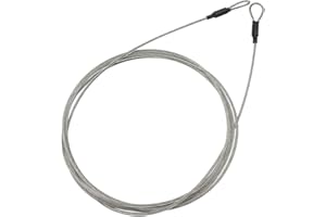 TXZRWH 5mmx3m Stahlseil Ummantelt mit Ösen Diebstahlsicherung, Stahlkabel mit Schlaufen, Schlaufenkabel mit Kunststoff Ummantelt Rostfrei Kabelschloss für Gartenmöbel TerrassenmöbelR Fahrrad