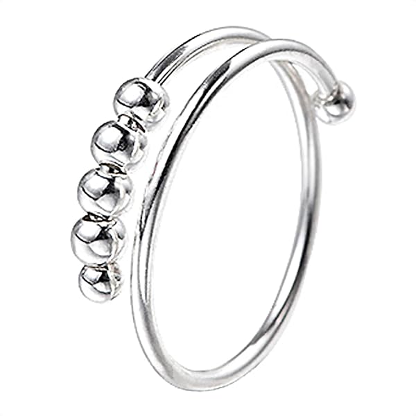 Bague Anti-stress Rotative Femme - Acier Inoxydable Or, Motif Damier, Cadeau élégant Anxiété - 13