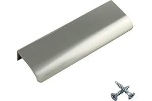 M4TEC Bar Kitchen Cabinet Door Handles Cupboards Drawers Bedroom Furniture Concealed Finger Edge Pull Handle for Wardrobe & Bedroom Cabinet Hardware Chrome. VD3 Series: 96 mm