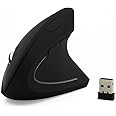 Dioppor Ergonomic Mouse Wireless,Ergo Mouse Vertical Mouse 6 Buttons 3 Adjustable DPI 800/1200/1600 Levels,Sideways Mouse Right Handed for Computers and Laptops（Black）