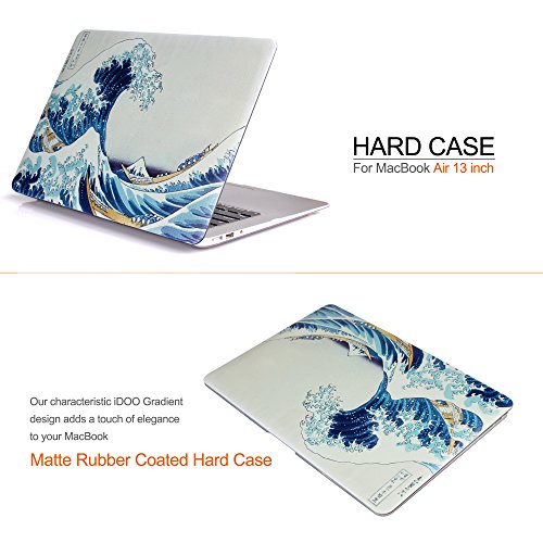 iDOO MacBook Schutzhülle / Hard Case Cover Laptop Hülle [Für MacBook Air 13 Zoll: A1369/A1466] – matt, Die große Welle vor Kanagawa - 2