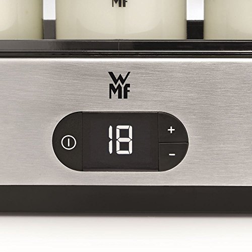 WMF KÜCHENminis Joghurtbereiter inklusive 3 Joghurt-to-go-Becher BPA-frei, 150 ml pro Joghurtbecher, cromargan matt/silber - 3