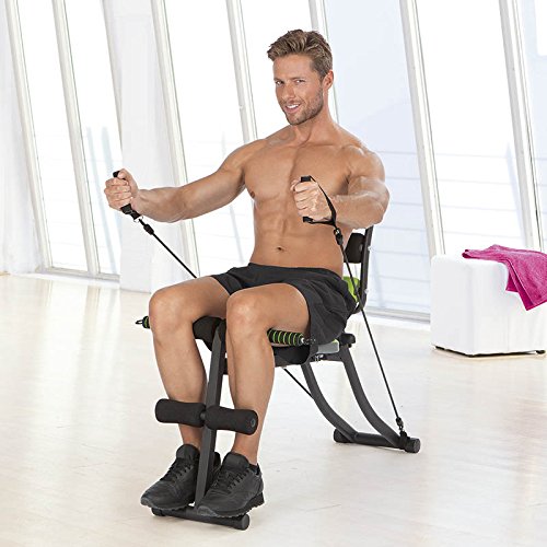 VITALmaxx 00162 Swingmaxx Fitnesstrainer 6 in 1 | Trainiert Bauchmuskeln, Rücken, Bizeps, Trizeps & Schultern | Platzsparend Verstaubar | Schwarz-Grün - 11