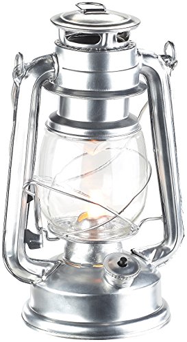 Lunartec LED-Sturmleuchte im Öllampen-Design, Flammen-Imitation, silberfarben - 3