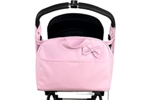 Danielstore Bolso para carrito bebe de polipiel acolchado color rosa