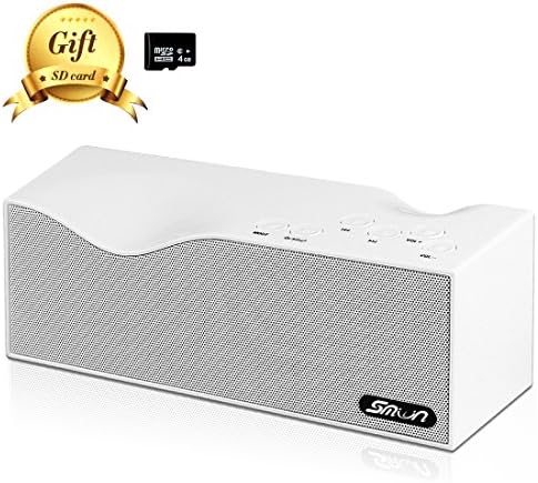 Bluetooth Wireless Speaker Portable Bluetooth Stereo Speaker 3.5 W Dual-Driver Smilin, with FM radio and LED Display Built-in Microphone for Calls for iPhone, iPod, iPad, Samsung, Echo, LG and others, Support 3.5mm Audio Line In, TF Card/Micro SD Card &amp; USB Input. Come with a 4G TF Card (B1-White)