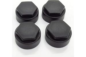 Partsdealers Wheel Nut Covers - Durable Bolt Covers Caps (4, Matt Black, 25mm Locking)