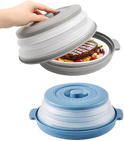 GMMG Lot De 2 Couvercles De Micro-ondes Pliables - 27 Cm - Protection