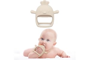 ROONTIN Mordedor Bebé - Mordedor de Silicona para Bebés desde 0, 3, 6, 9, 12 Meses, Mordedor Bebé Refrigerante, Juguete Sensorial en Forma de Manopla，（blanco）