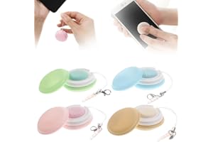 GENCAM 4PCS Mobile Phone Screen Wipe, Macaron Cleaning Wipe Screen and Eyeglass Brush Fun Macaron Phone Screen Cleaner Phone Pendant Macaron Screen Cleaner, Screen Cleaners for Phones and Tablets